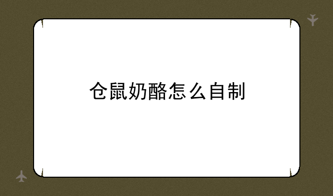 仓鼠奶酪怎么自制