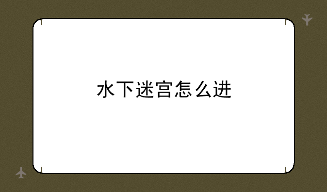 水下迷宫怎么进