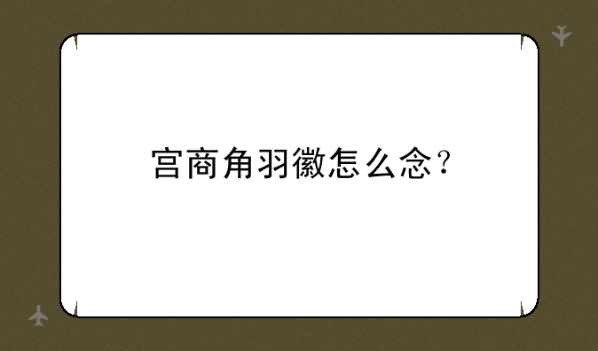 宫商角羽徽怎么念？