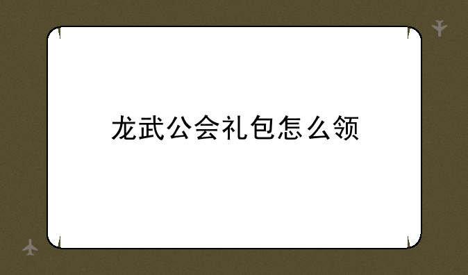 龙武公会礼包怎么领