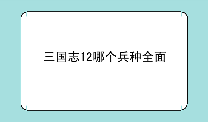 三国志12哪个兵种全面
