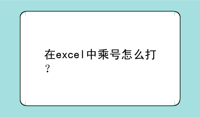 在excel中乘号怎么打？