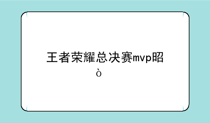王者荣耀总决赛mvp是谁？
