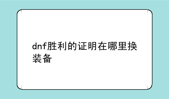 dnf胜利的证明在哪里换装备