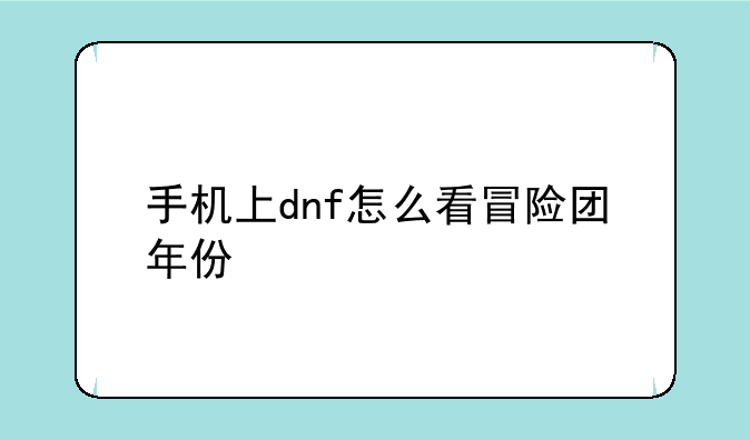 手机上dnf怎么看冒险团年份