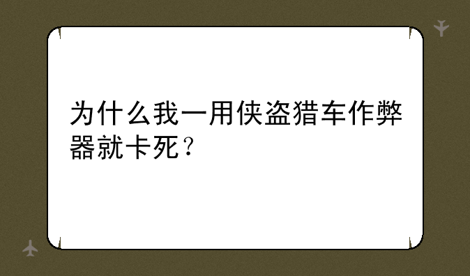 为什么我一用侠盗猎车作弊器就卡死？