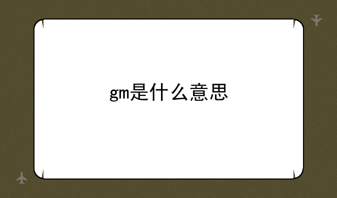 gm是什么意思