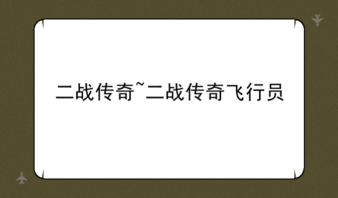 二战传奇~二战传奇飞行员