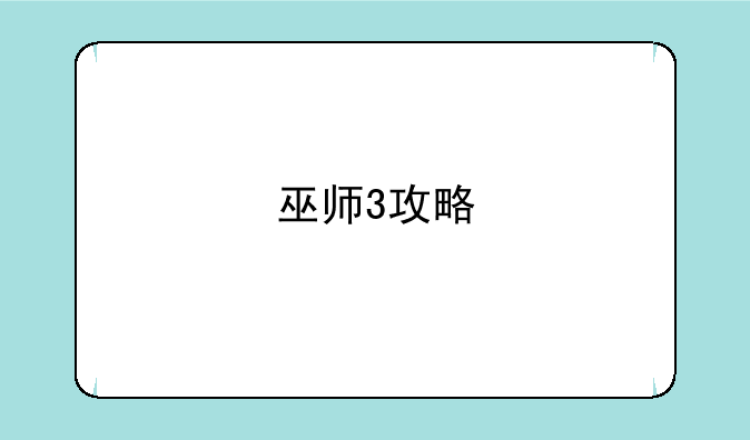 巫师3攻略